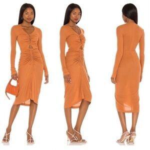 Song of Style Zuri Midi Dress in Dusty Rose Sz S